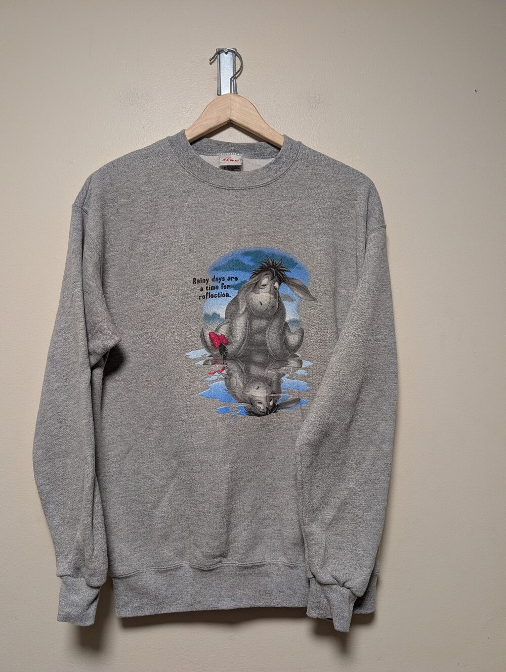 Disney Store Eeyore Rainy Days Sweatshirt Medium Gray Winnie the Poohm